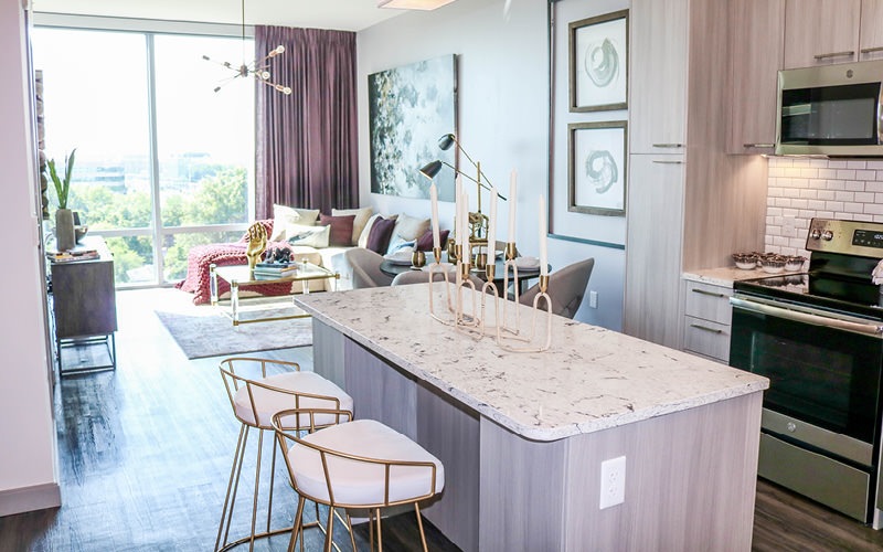 kitchen with island seating