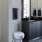 a bathroom with a glass shower