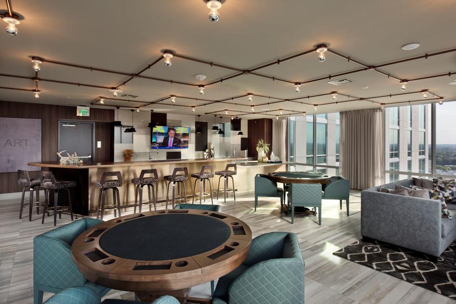 Lumen lounge with poker table